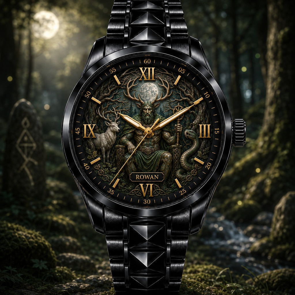 Personalized Forest God Watch with a custom name set into the design