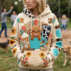 Moo Coffee Western Garden hoodie, all-over print