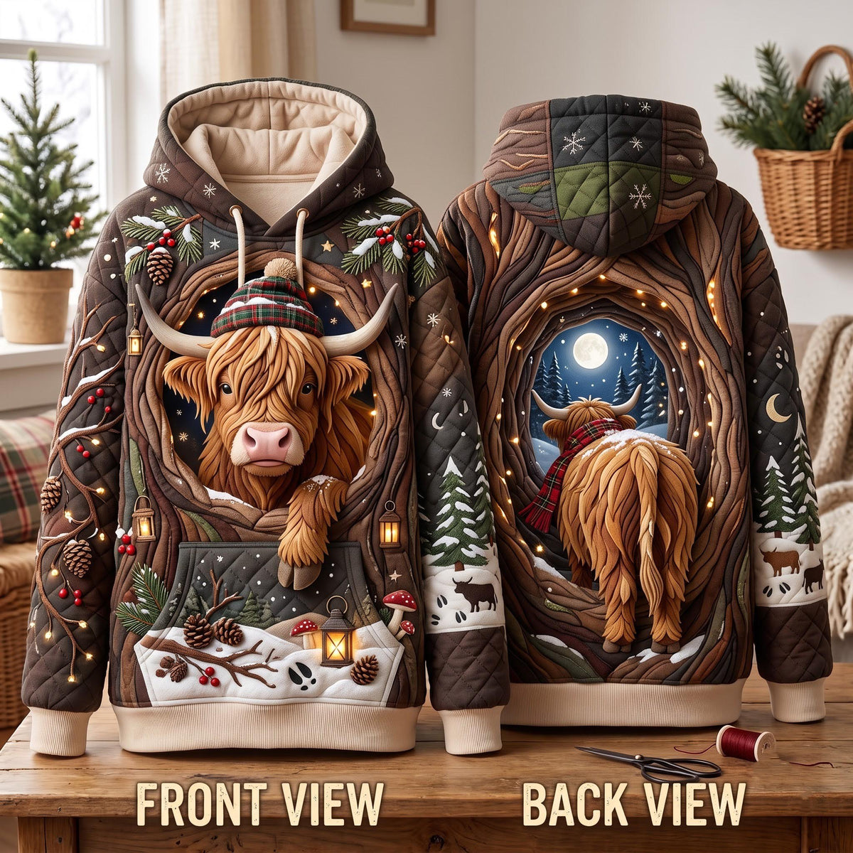 Moonlight Highland hoodie, all-over print