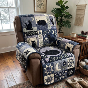 Moonlit Black Cats Sofa Cover - Made to Order