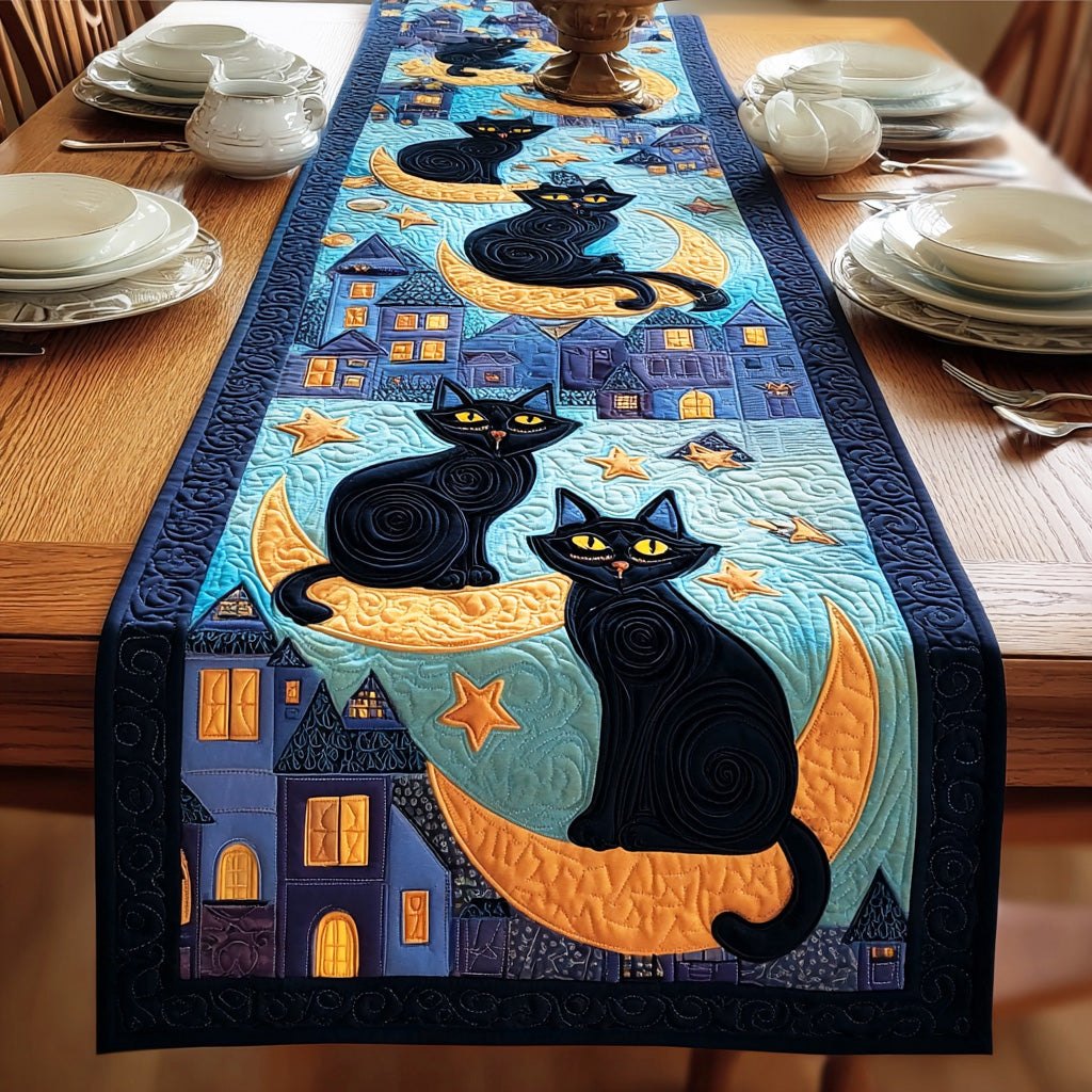 Moonlit Cat Dream Table Runner