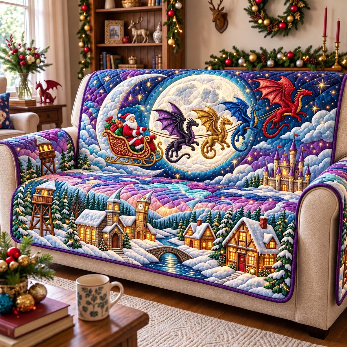 Moonlit Dragon Sleigh Sofa Cover