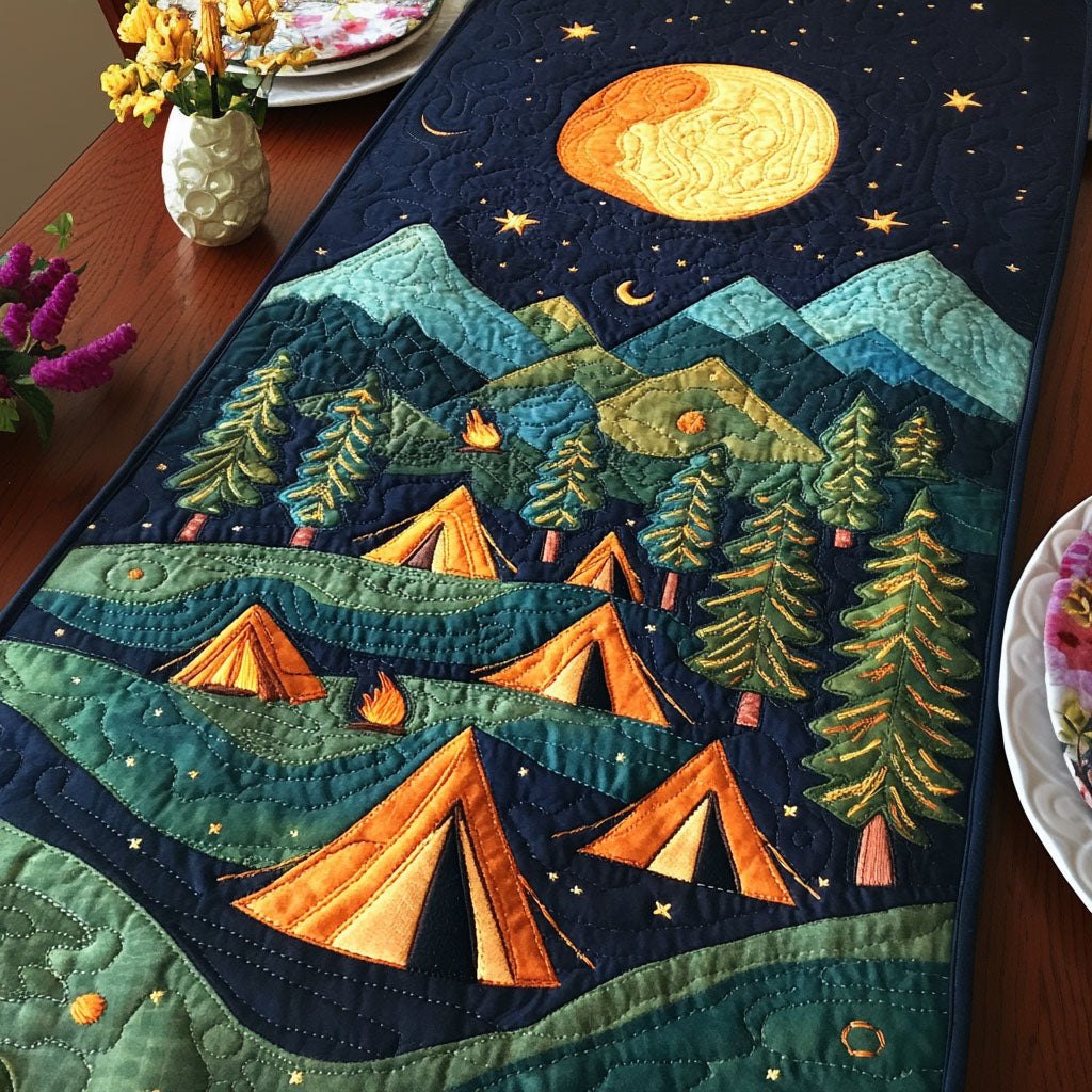 Moonlit Forest Tents Table Runner