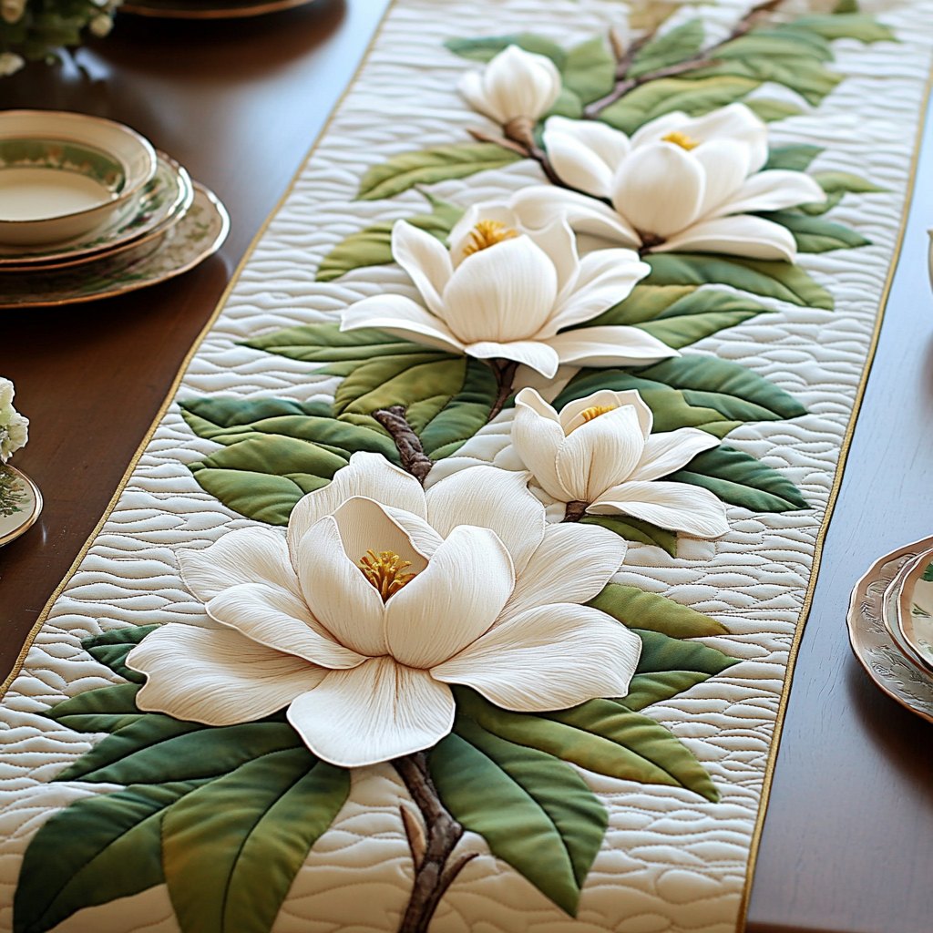 Moonlit Petals Table Runner