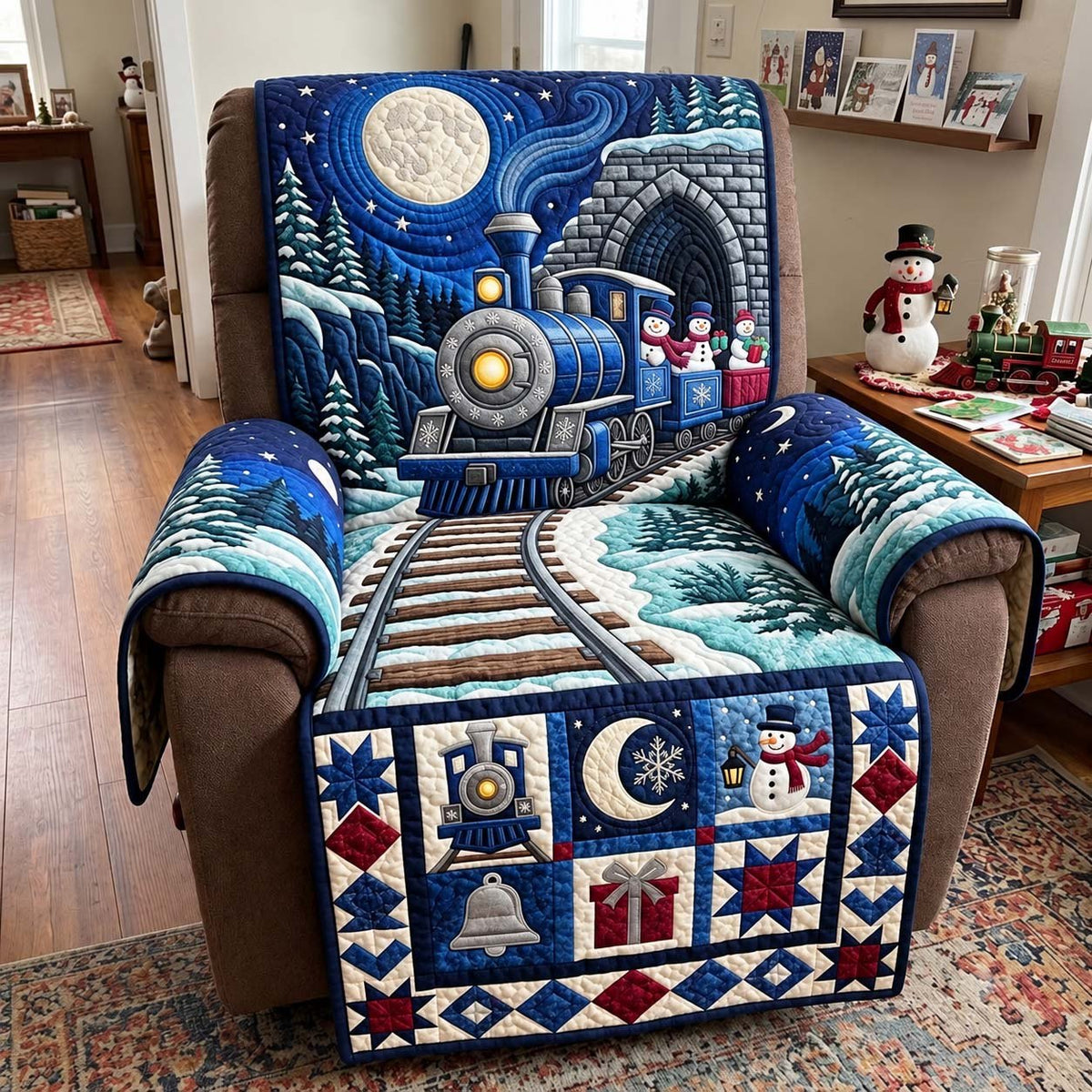 Moonlit Snowman Express Sofa Cover