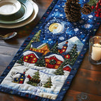 Moonlit Christmas Village Table Runner