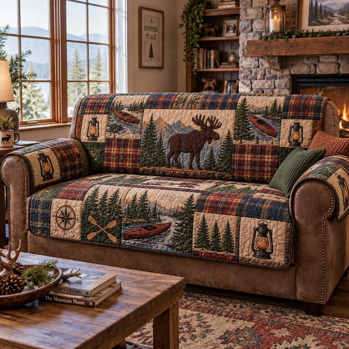 Moose Lake Cabin Sofa Cover