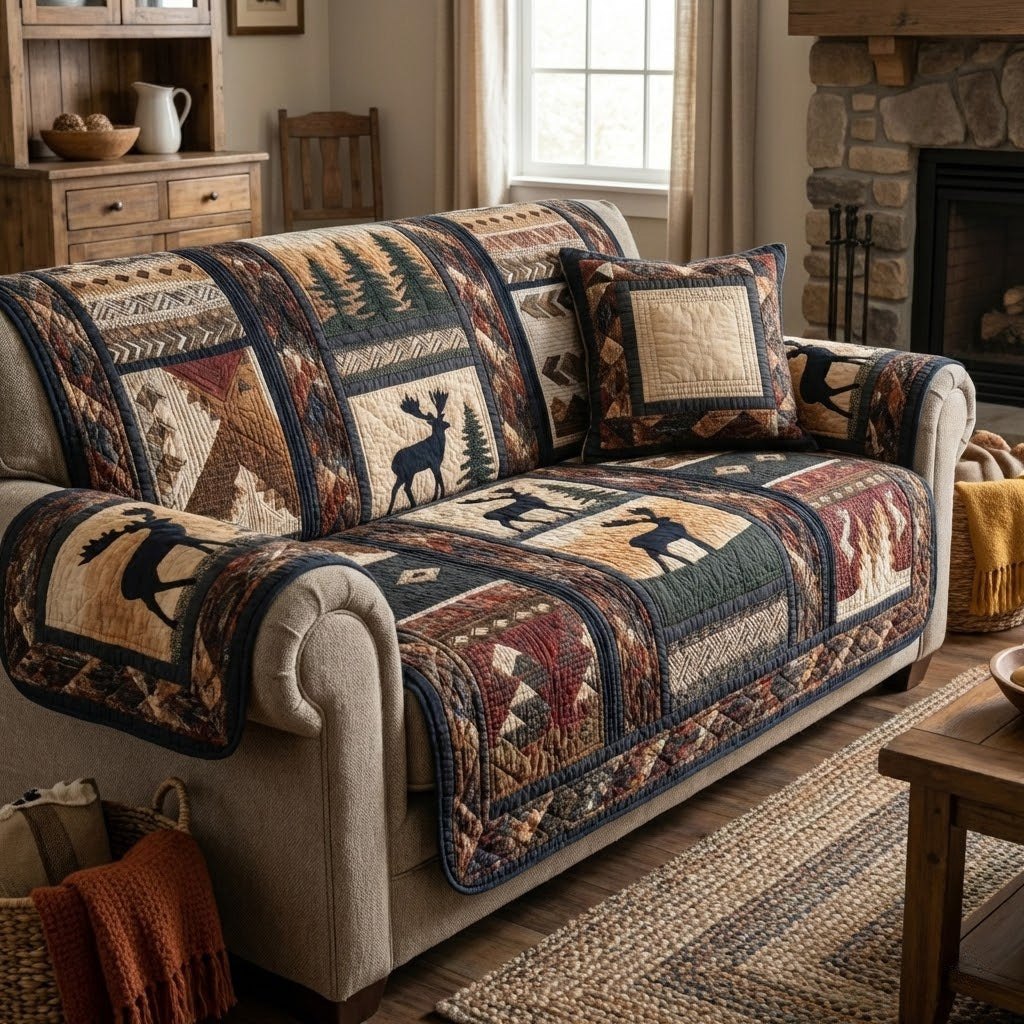 Moose Lodge Sofa Cover