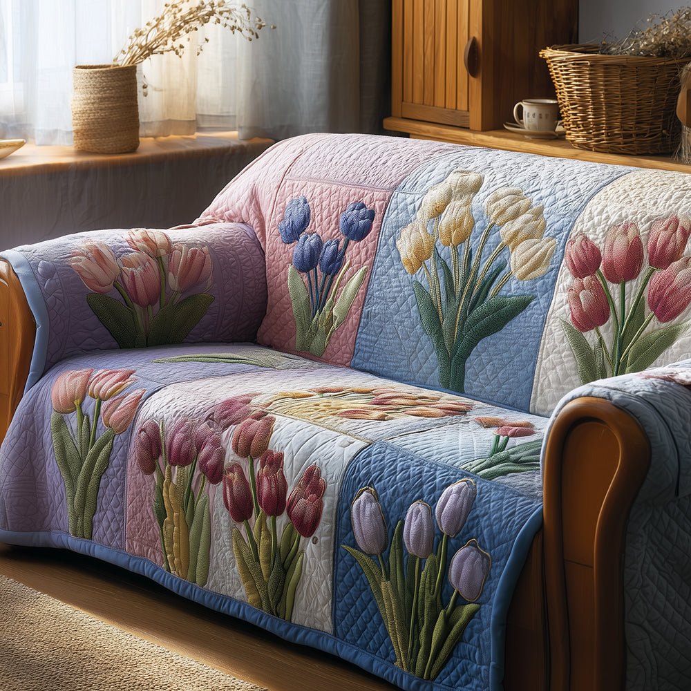 Morning Tulip Mist Sofa Cover