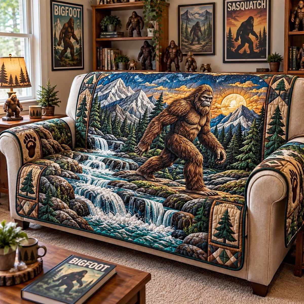 Mountain Bigfoot Trail Sofa Cover