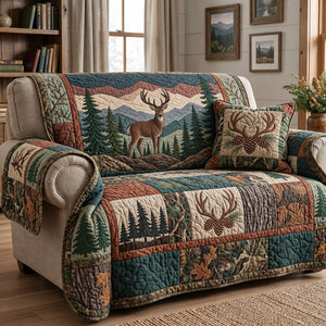 Mountain Forest Buck Sofa Cover - Made to Order