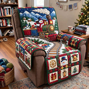 Mountain Snowman Railway Sofa Cover - Made to Order