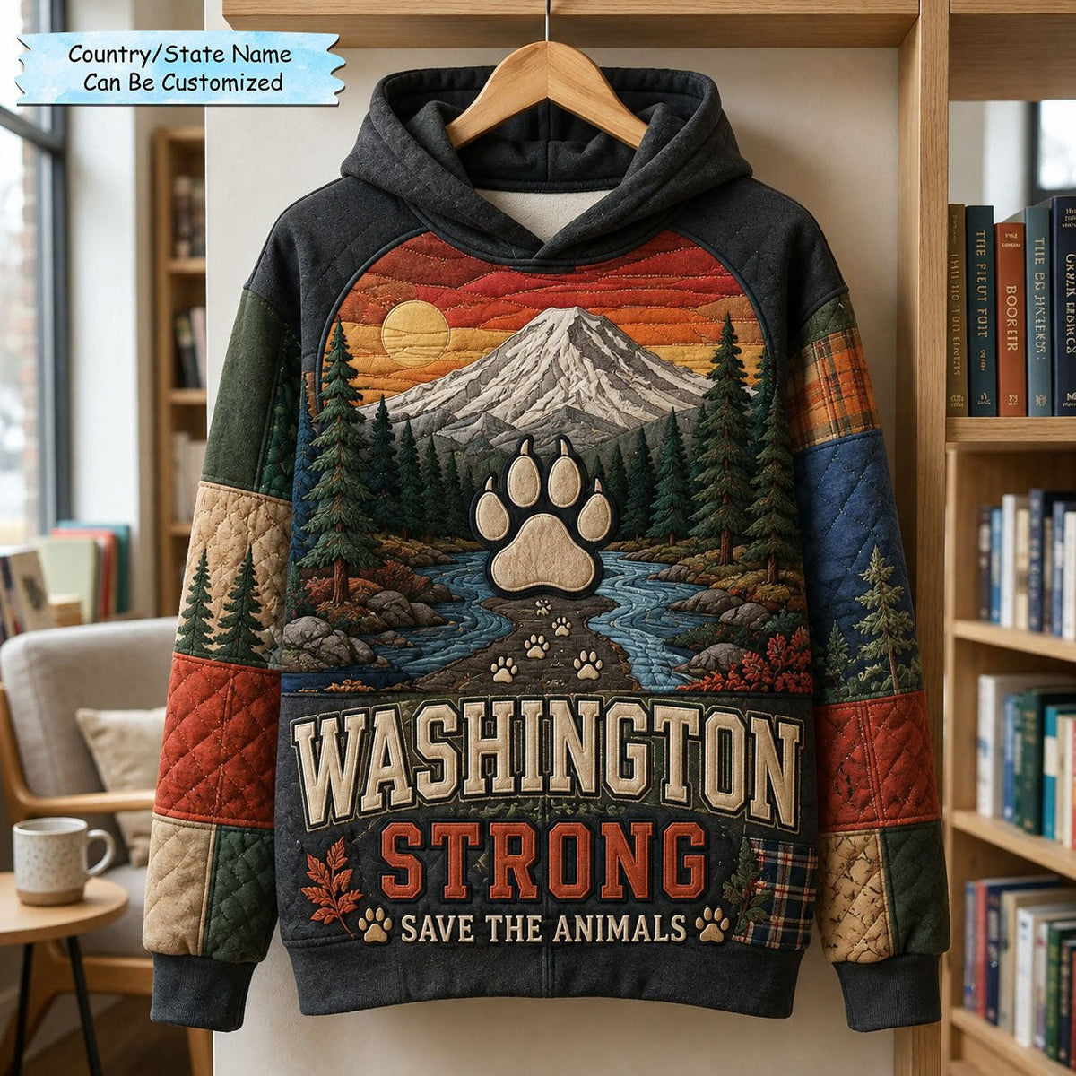 Mountain Wildlife Strong Qtcuz hoodie, all-over print