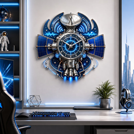 Space Enthusiasts Custom Name Wall Clock — personalized with a custom name