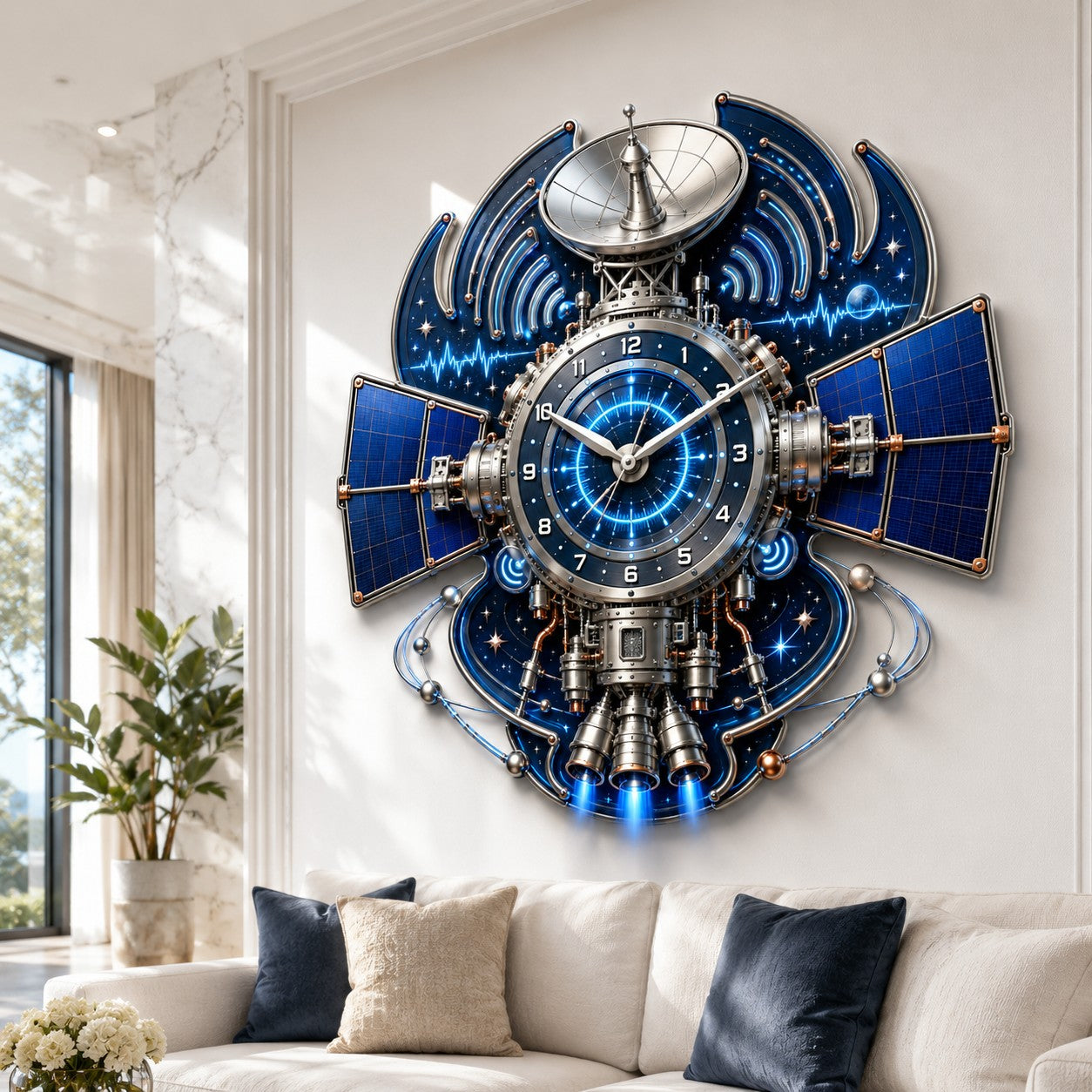 Space Enthusiasts Custom Name Wall Clock — personalized with a custom name
