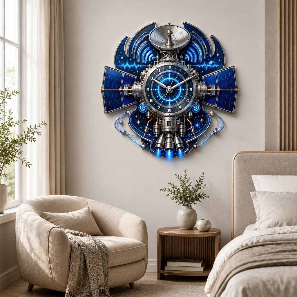 Space Enthusiasts Custom Name Wall Clock — personalized with a custom name