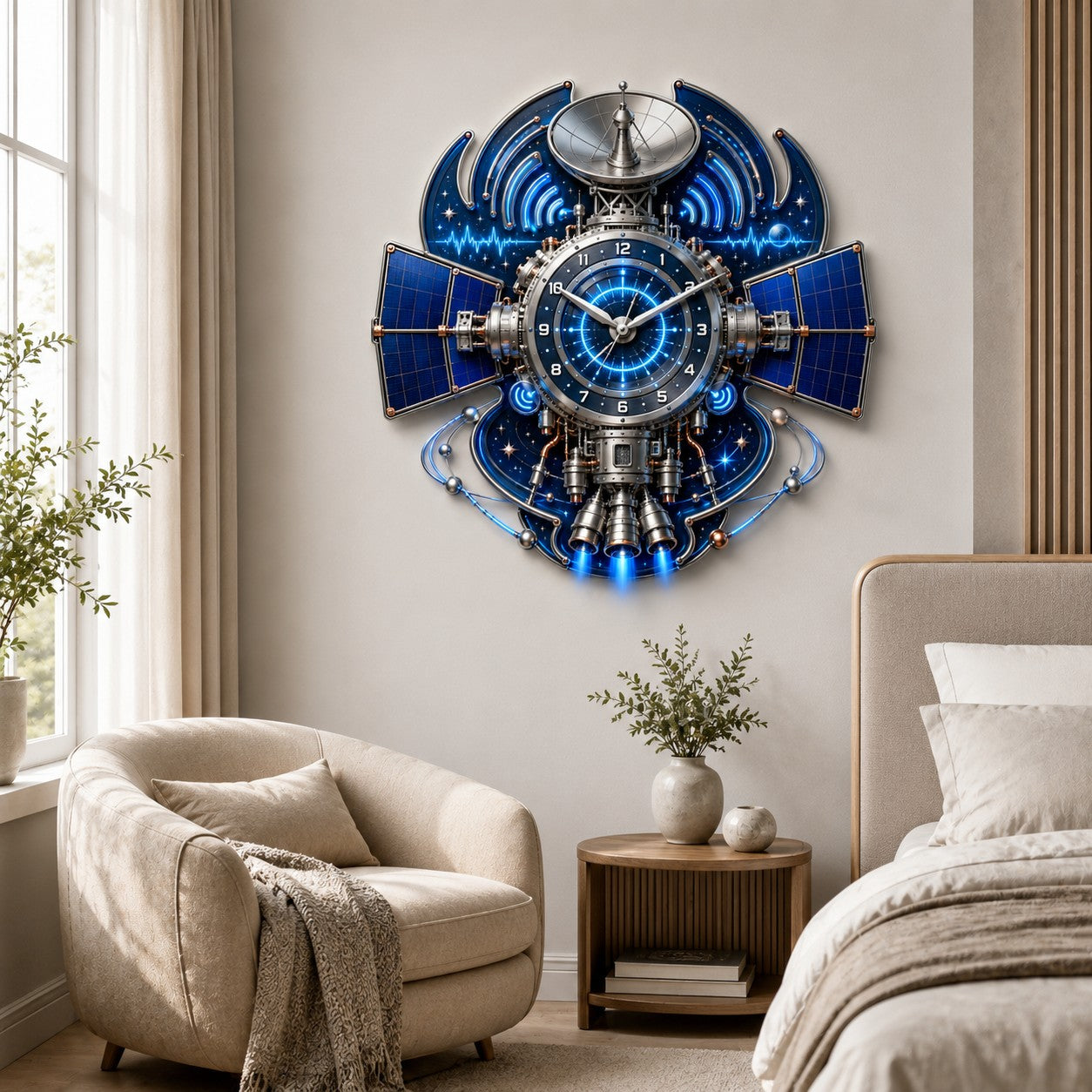 Space Enthusiasts Custom Name Wall Clock — personalized with a custom name