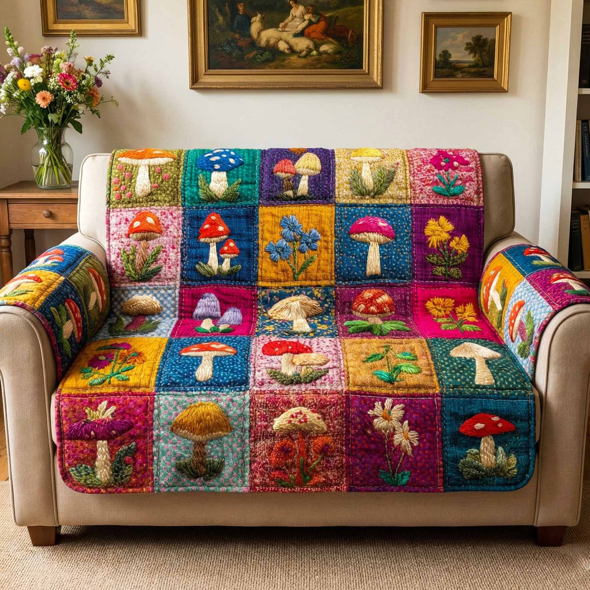 Mushroom Patch Sofa Cover