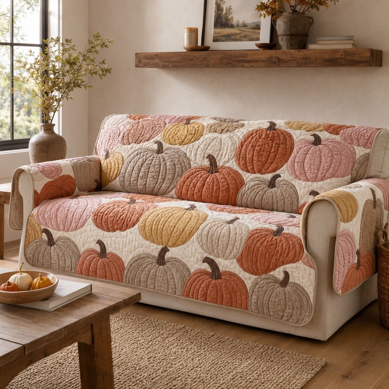 Muted Pumpkins Sofa Cover