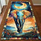 Elephant Against Colorful Sunset Table Runner