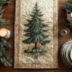 Pine Tree on Cream Quilting Table Runner