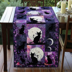 Mystical Black Cats Table Runner