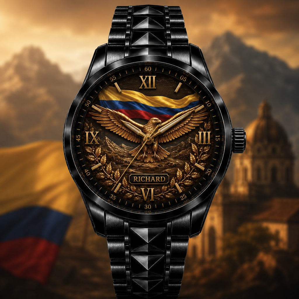 Custom Colombian Heritage Watch — personalized with a custom name