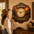 Western Custom Name Wall Clock — personalized with a custom name