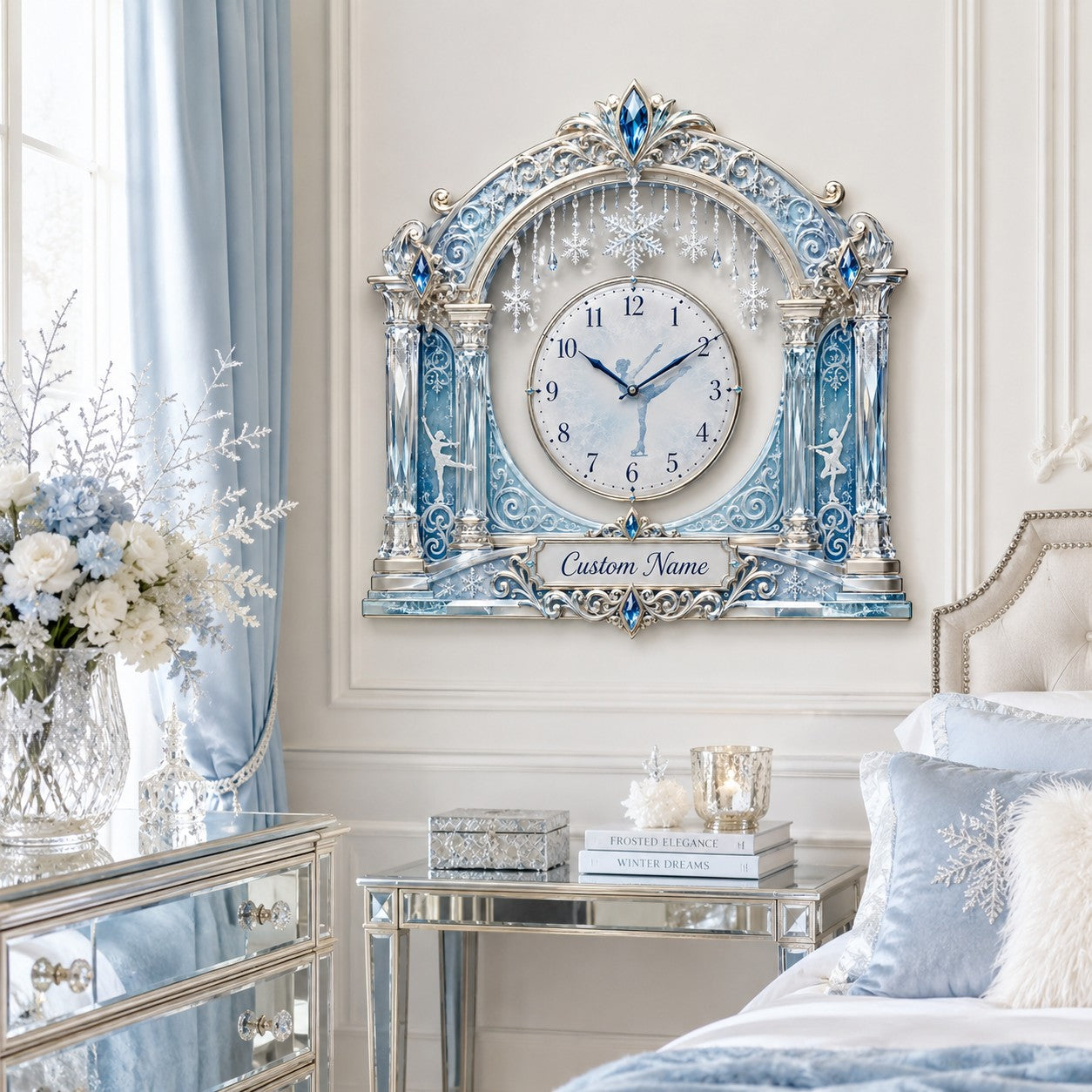 Personalized skating coaches wall clock — personalized with a custom name