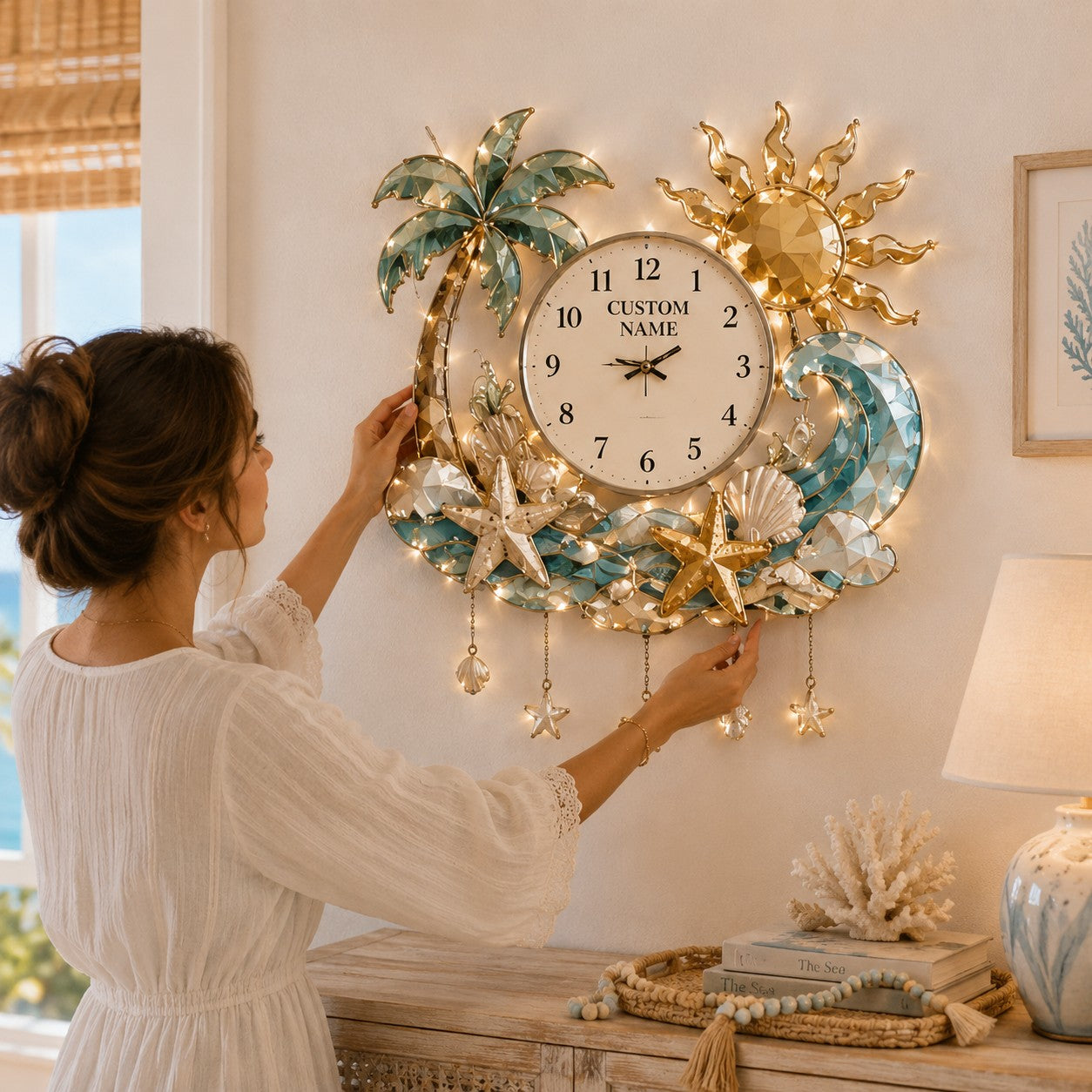 Personalized beach wall clock — personalized with a custom name