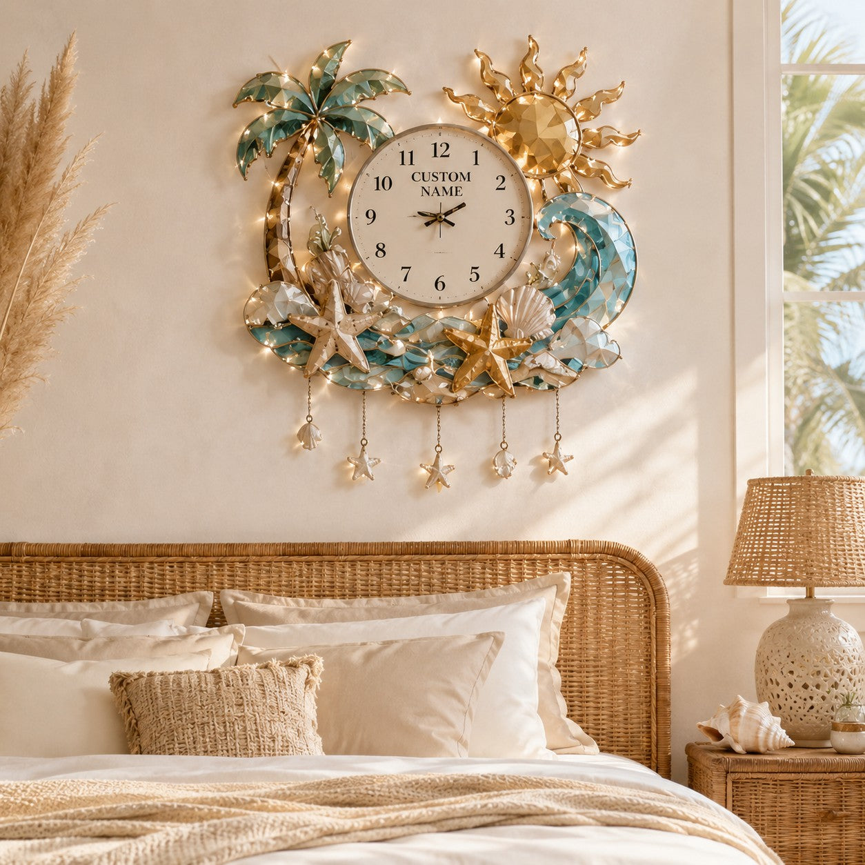 Personalized beach wall clock — personalized with a custom name