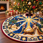 Nativity Bethlehem Blessing Christmas Tree Skirt