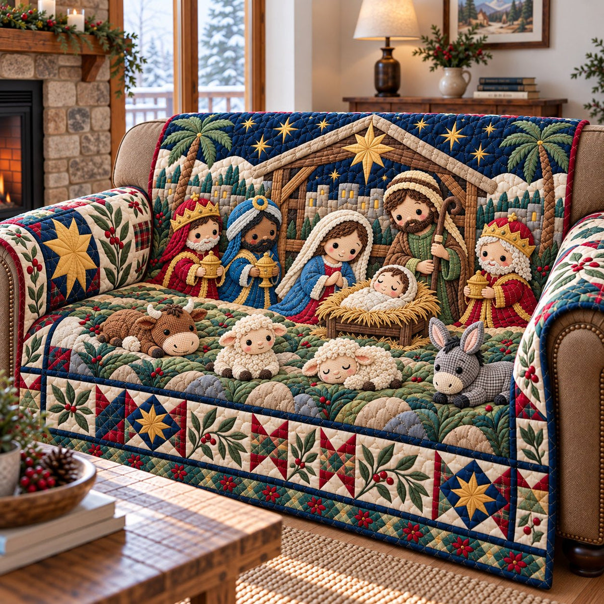 Nativity Bethlehem Journey Sofa Cover
