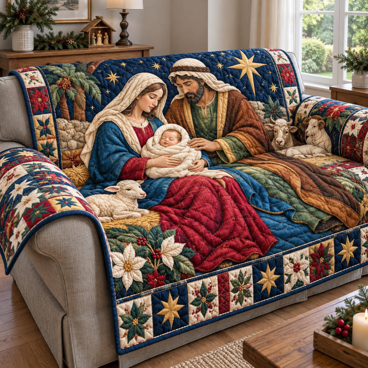 Nativity Divine Birth Sofa Cover