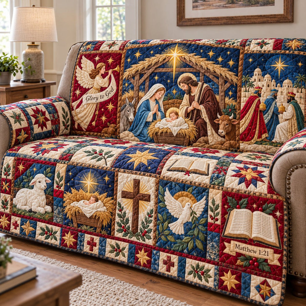 Nativity Holy Manger Sofa Cover