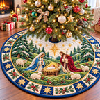 Nativity Holy Star Christmas Tree Skirt