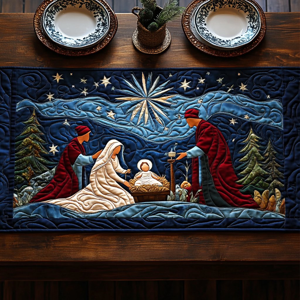 Nativity Under the Guiding Star Table Runner