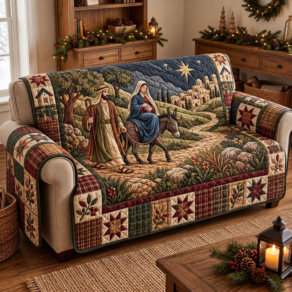 Journey to Bethlehem Donkey Nativity Sofa Cover
