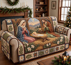 Kneeling Mary Manger Landscape Sofa Cover