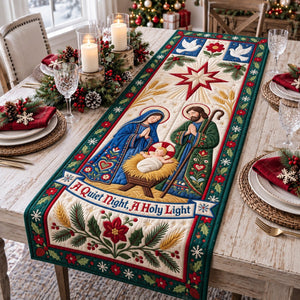 Quiet Night Holy Light Nativity Table Runner - Made to Order