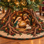 Tree Root Hollow Nativity Christmas Tree Skirt