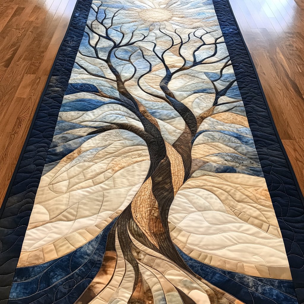 Bare Tree with Spreading Roots Table Runner