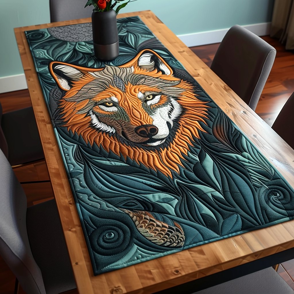 Natures Guardian Wolf Table Runner
