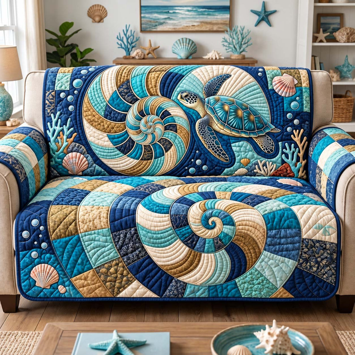 Nautilus Turtle Coast Sofa Cover