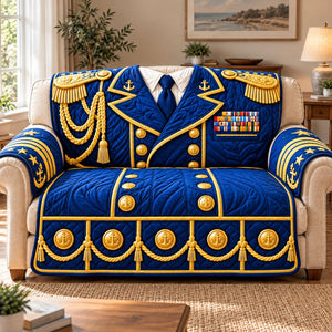 Navy Veteran Honor Sofa Cover - Made to Order