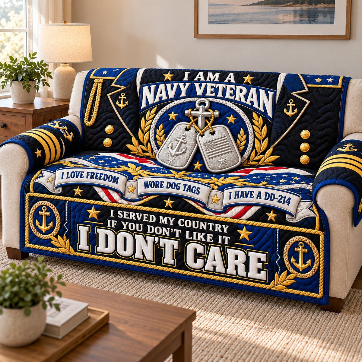 Navy Veteran Legacy Sofa Cover
