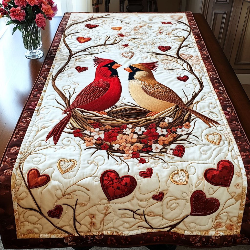 Nesting Cardinals Table Runner