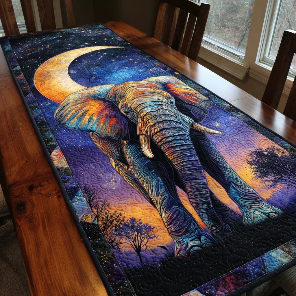 Night Elephant Table Runner
