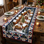 North Pole Market Stalls Table Runner