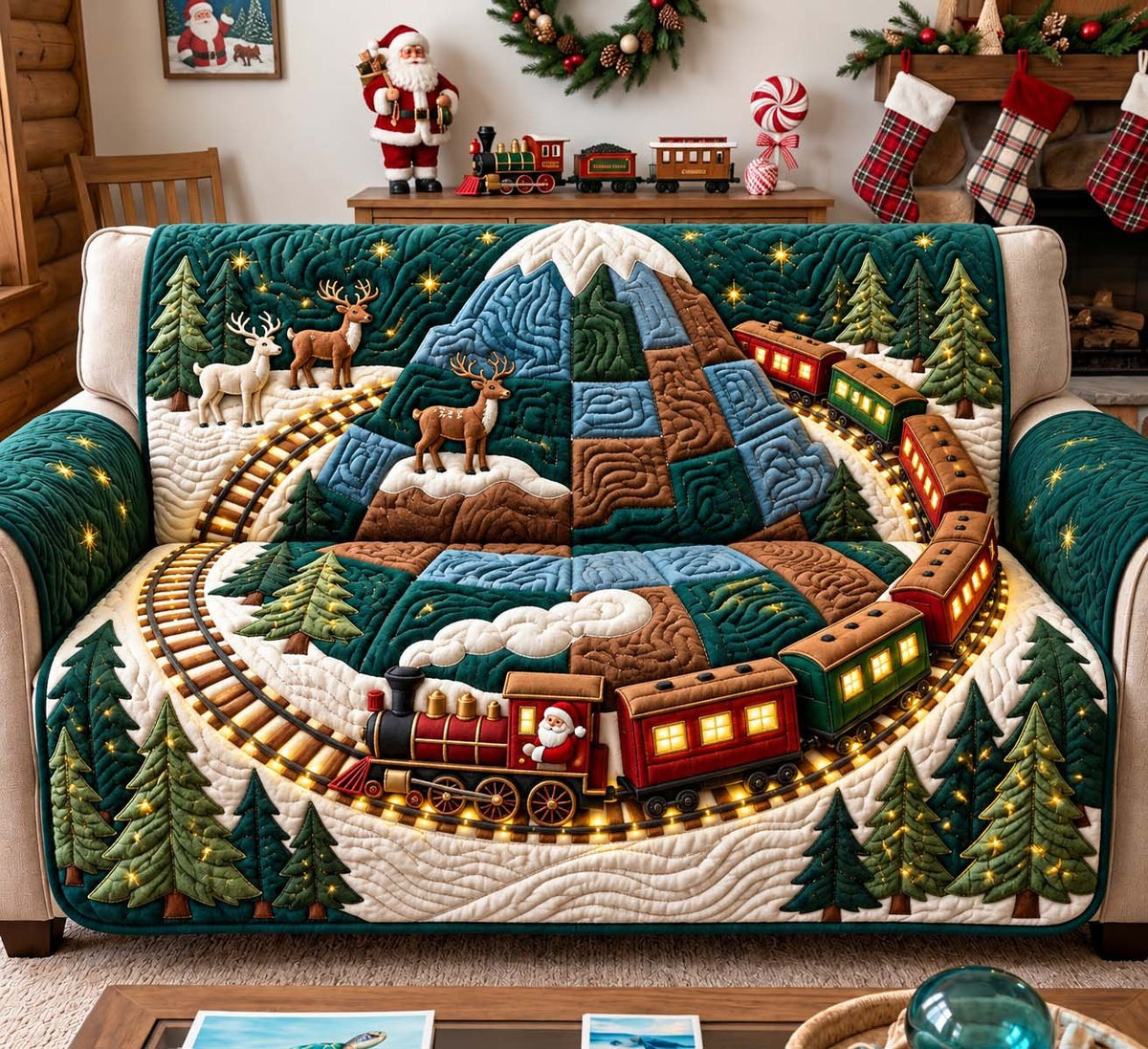 North Pole Railway Sofa Cover